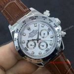 2017 Copy Rolex Cosmograph Daytona Watch SS White Diamond  Leather (2)_th.jpg